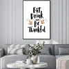 Plakat: Jedz, pić i być wdzięcznym - ręcznie używać typografii napis