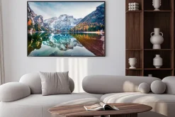 Plakat: Jezioro w alpach o świcie