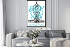 Plakat: Joga stanowi medytację. graficzna wektorowa ręka rysująca ilustracja