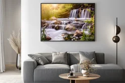 Plakat: Kaczki nad wodospadem