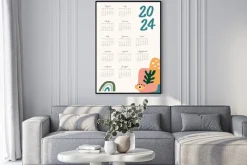 Plakat: Kalendarz 2024 pastelowa abstrakcja