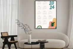 Plakat: Kalendarz 2024 pastelowa abstrakcja