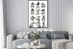 Plakat: Kalendarz 2024 zwierzęta vintage