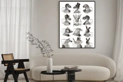 Plakat: Kalendarz 2024 zwierzęta vintage