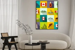 Plakat: Kanada ikony płaskim