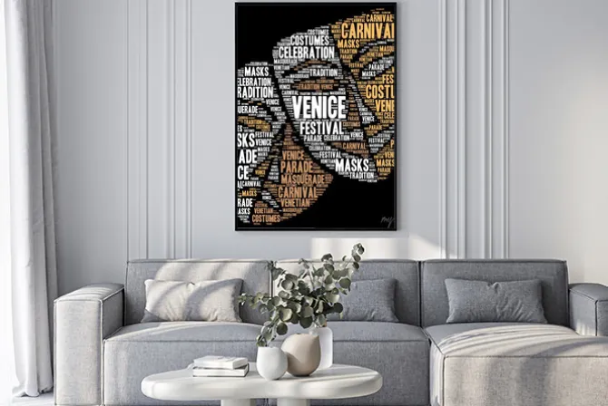 Plakat: Karnawał w wenecji we włoszech chmura wyrazu