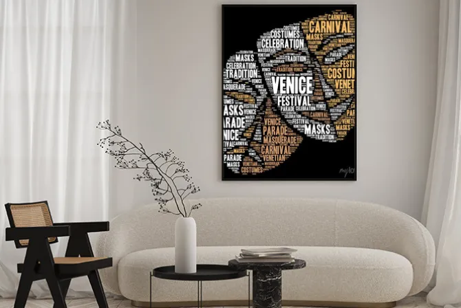 Plakat: Karnawał w wenecji we włoszech chmura wyrazu