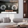 Plakat: Kaseta grunge w magnetofonie, bliska