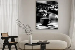 Plakat: Kawa czarno-biała fotografia
