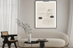 Plakat: Kawa espresso minimalistyczna ilustracja