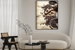 Plakat: Kawa i przyprawy na jutowym worku