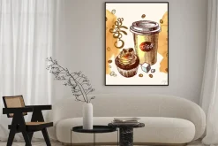 Plakat: Kawa szkic ilustracji