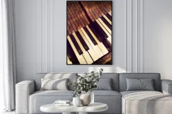 Plakat: Klucze antyczne pianino z łamanego