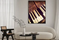 Plakat: Klucze antyczne pianino z łamanego