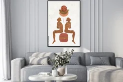 Plakat: Kobiece sylwetki i kształty geometryczne nowoczesna abstrakcja