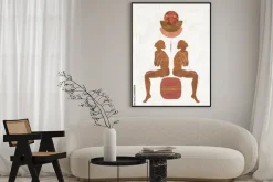 Plakat: Kobiece sylwetki i kształty geometryczne nowoczesna abstrakcja