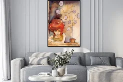 Plakat: Kobietą z kwiatem