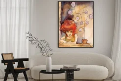 Plakat: Kobietą z kwiatem