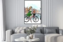 Plakat: Kobieta jazdy rower