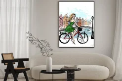 Plakat: Kobieta jazdy rower