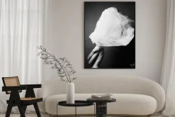 Plakat: Kobieta z wielką chustą na głowie