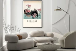 Plakat: Kogut i kwiat autorstwa hokusai