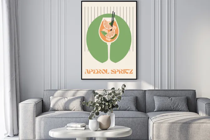 Plakat: Koktajl aperol ilustracja