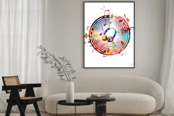 Plakat: Kolorowa kompozycja muzyczna