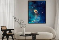 Plakat: Kolorowa mgławica w przestrzeni kosmicznej