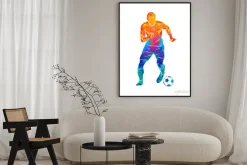 Plakat: Kolorowa sylwetka piłkarza