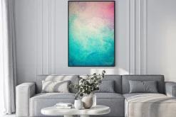 Plakat: Kolorowe akwarela farby na płótnie rocznika. super wysokiej rozdzielczości