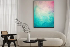 Plakat: Kolorowe akwarela farby na płótnie rocznika. super wysokiej rozdzielczości