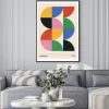 Plakat: Kolorowe formy geoemntryczna kompozycja w stylu bauhaus