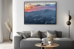 Plakat: Kolorowe górskim słońca panoramy w zimie w tatrach zachodnich