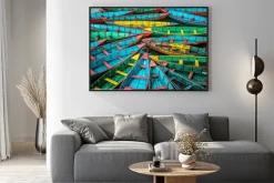 Plakat: Kolorowe łodzie