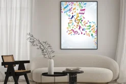 Plakat: Kolorowe tło muzyczne.