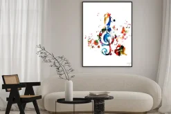 Plakat: Kolorowe tło muzyczne