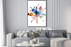 Plakat: Kolorowe tło muzyczne instrumenty