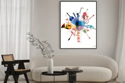 Plakat: Kolorowe tło muzyczne instrumenty