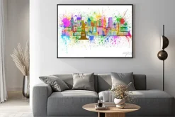 Plakat: Kolorowe wieżowce nowego jorku