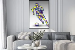 Plakat: Kolorowy kształt piłkarza