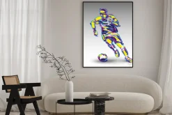 Plakat: Kolorowy kształt piłkarza