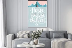 Plakat: Kolorowy wektor inspirujące i motywujące plakat z cytatem. dom