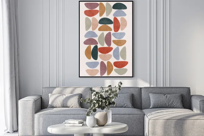 Plakat: Kolorowy wzór geometryczny regularne kształty