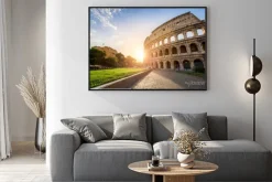 Plakat: Koloseum w rzymie, włochy na zachodzie słońca