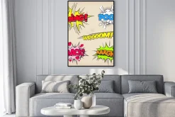 Plakat: Komiczne efekty dźwiękowe z grunged style