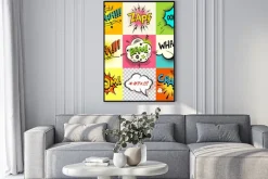 Plakat: Komiks wyrażenia! zestaw komiksów pęcherzyków książka słowa i