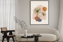 Plakat: Kompozycja boho z kwiatami i doniczkami