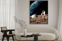 Plakat: Kosmonauta na nieznanej planecie