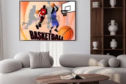 Plakat: Koszykówka na działania graczy piękne abstrakcyjne tło. plakat